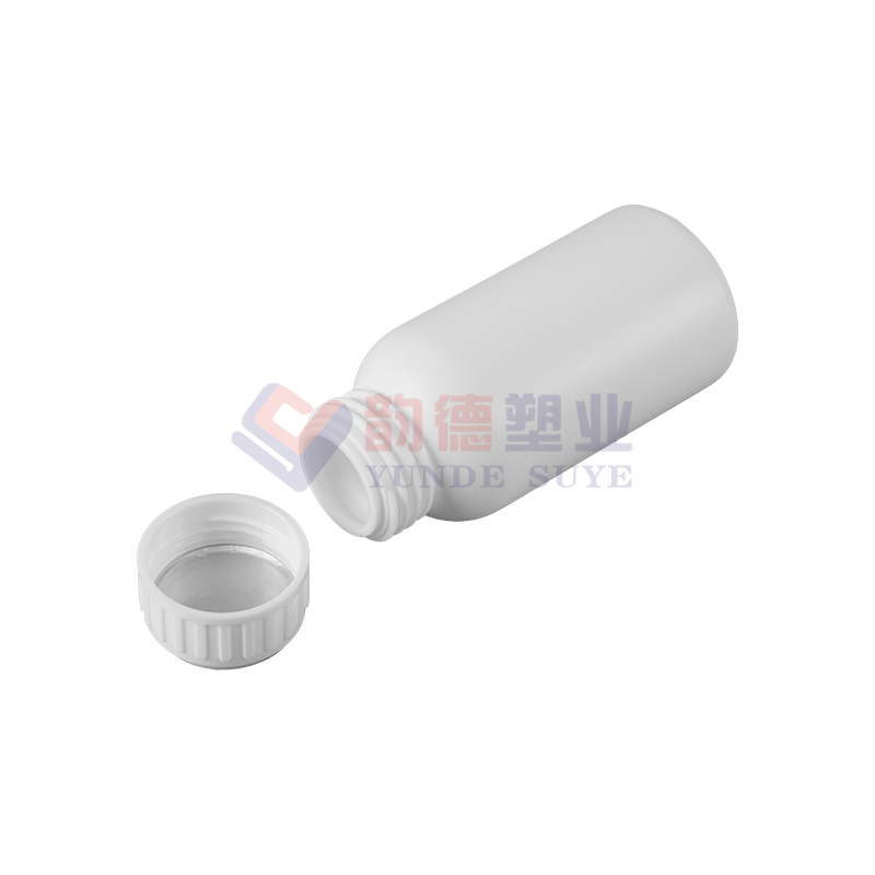 Pure White Plastic Fluorinated Round Bottle 100ml-02