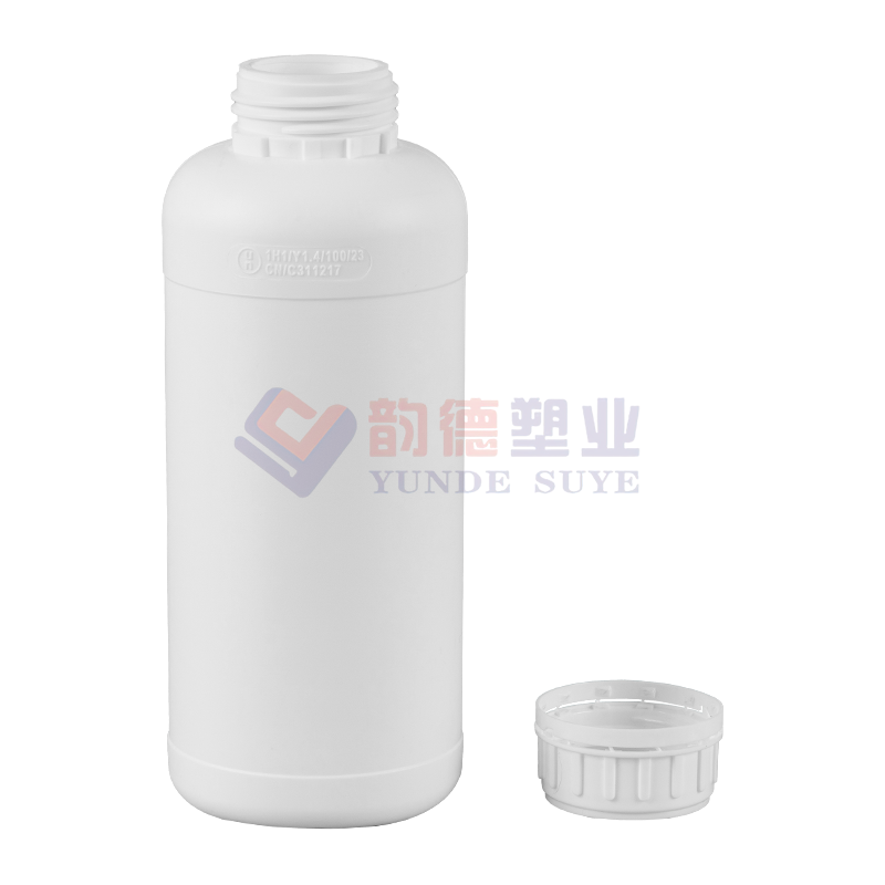 Environmentally Friendly Thickened Plastic Fluorinated Round Bottle 1L-03