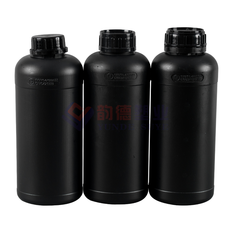 Thickened Black 1 Liter Thickened Fluoride Round Bottle 1L-01