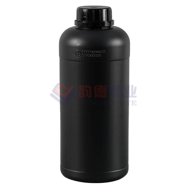 Thickened Black 1 Liter Thickened Fluoride Round Bottle 1L-01