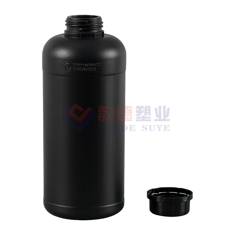 Thickened Black 1 Liter Thickened Fluoride Round Bottle 1L-01