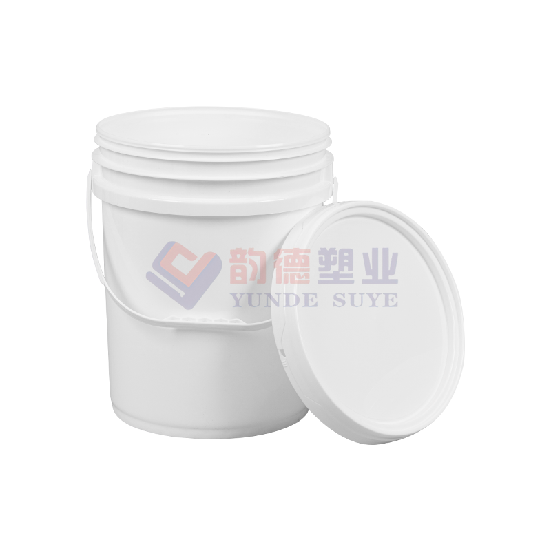 20L American Style Milky White PP Plastic Bucket Container with Lid