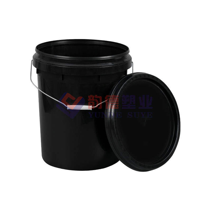 20L European Style Black PP Plastic Industry Bucket with Lid