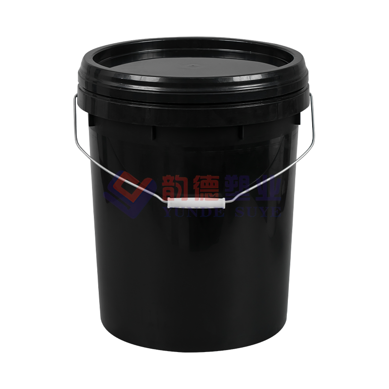 20L European Style Black PP Plastic Industry Bucket with Lid