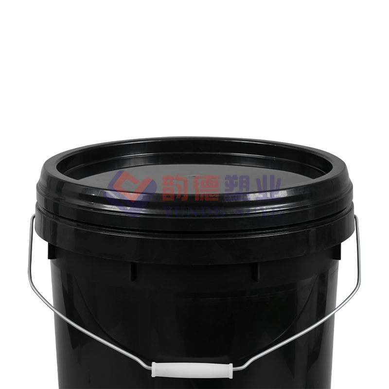 20L European Style Black PP Plastic Industry Bucket with Lid