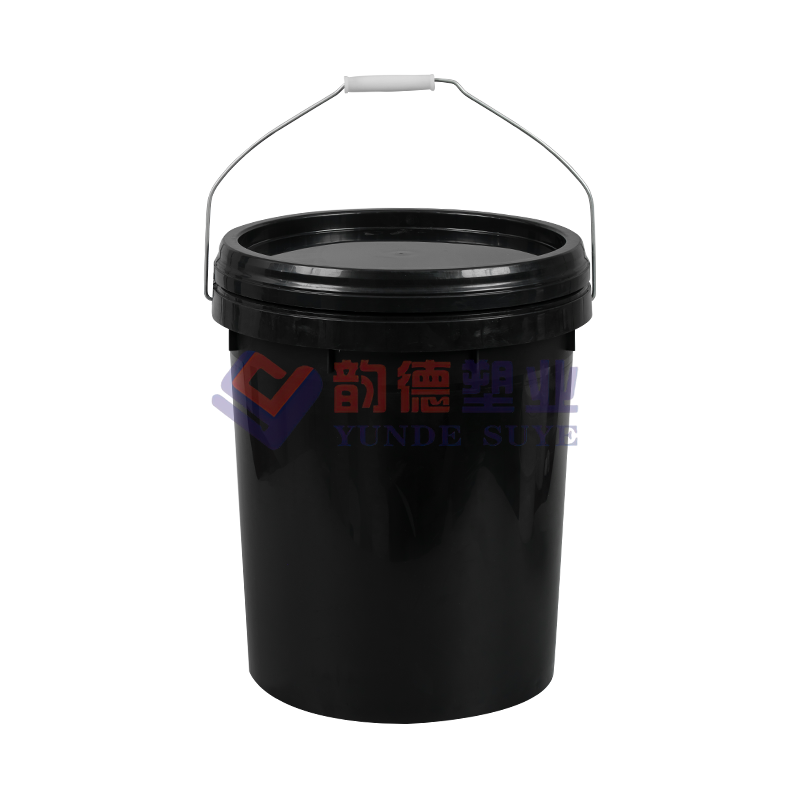 20L European Style Black PP Plastic Industry Bucket with Lid