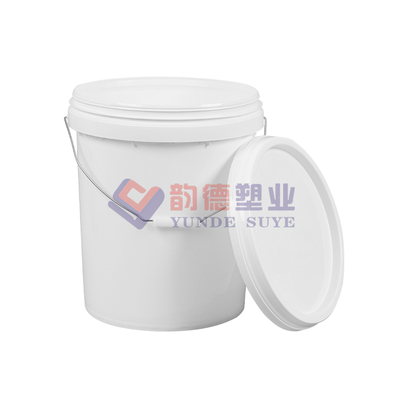 20L European Style Milky White PP Plastic Bucket with Lid